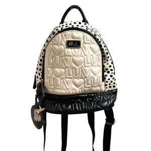 Charming Quilted Backpack - Black and Cream